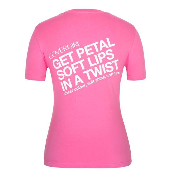 Pink t shirt for ladies short sleeve printing